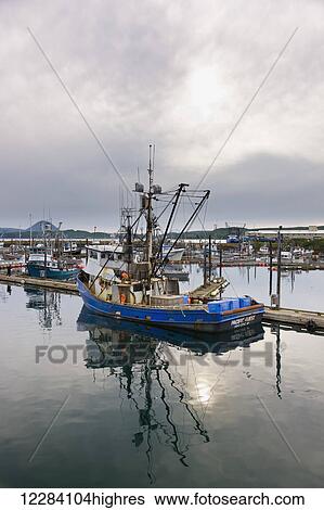 Fishing boats docked in the Sand Point Harbor, Sand Point, Southwestern Alaska, USA, Summer View Large Photo Image Stock Photograph - Fishing boats docked in the Sand Point Harbor, Sand Point, Southwestern Alaska, USA, Summer. Fotosearch