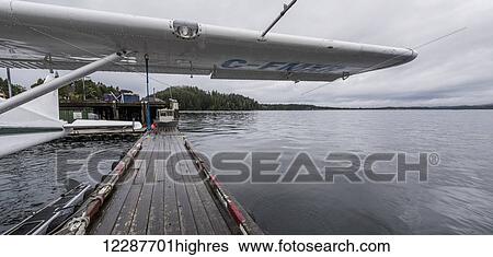 Float plane by dock; Tofino, Vancouver Island, British Columbia, Canada View Large Photo Image Stock Photograph - Float plane by dock; Tofino, Vancouver Island, British Columbia, Canada. Fotosearch