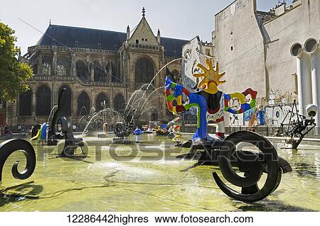 Stock Photograph - Fountain Stravinsky; Paris, France. Fotosearch