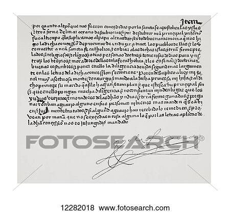 Fragment of the codicil to the will of Isabella I. Isabella I, 1451 –1504, aka Isabella the Catholic. Queen of Castile and León. From La Ilustracion Española y Americana, published 1892. View Large Photo Image Stock Photo - Fragment of the codicil to the will of Isabella I. Isabella I, 1451 –1504, aka Isabella the Catholic. Queen of Castile and León. From La Ilustracion Española y Americana, published 1892.. Fotosearch
