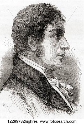 Stock Photograph - Francesco Zambeccari, 1752 1812. Italian aviation pioneer. From Les Merveilles de la Science, published c. 1870. Fotosearch