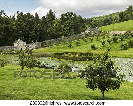 Gardens of Blair Castle; Blair Atholl, Scotland View Large Photo Image Stock Photograph - Gardens of Blair Castle; Blair Atholl, Scotland. Fotosearch