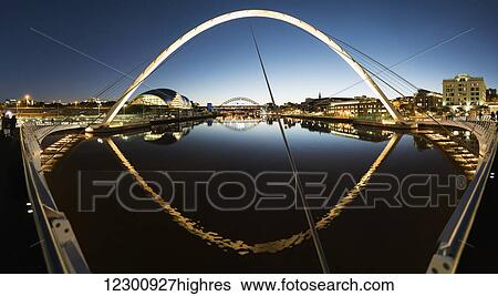 Gateshead Millenium Bridge; Gateshead, Tyne and Wear, England View Large Photo Image Stock Photograph - Gateshead Millenium Bridge; Gateshead, Tyne and Wear, England. Fotosearch