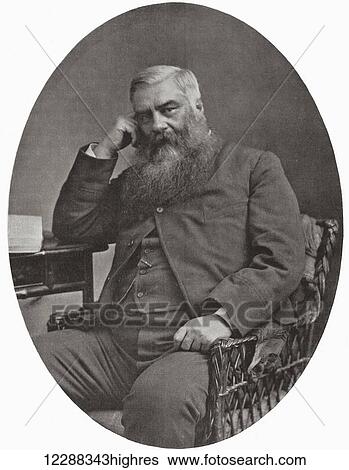 Stock Photograph - George Alfred Henty, 1832 1902. English novelist and special war correspondent. From Bibby's Annual published 1910.. Fotosearch