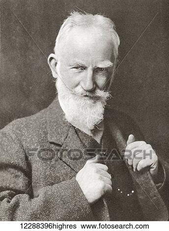 Stock Photograph - George Bernard Shaw, 1856 1950. Irish playwright, critic, political activist and Nobel Prizewinner. From The Story of 25 Eventful Years in Pictures, published 1935.. Fotosearch