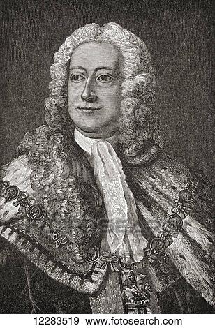 Stock Photo - George II, 1683 - 1760. King of Great Britain and Ireland, Duke of Brunswick-LÃƒÆ’Ã‚Â¼neburg, Hanover and Archtreasurer and Prince-elector of the Holy Roman Empire. From A First Book of British History published 1925.. Fotosearch
