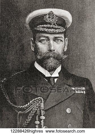 Stock Photograph - George V, 1865 1936. King of the United Kingdom and the British Dominions and Emperor of India. From A First Book of British History published 1925.. Fotosearch