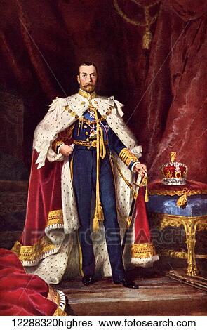 Stock Photograph - George V, George Frederick Ernest Albert, 1865 to 1936. King of the United Kingdom and the British Dominions, and Emperor of India. From The Queen The Lady's Newspaper published 1935.. Fotosearch