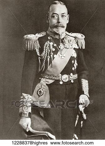 Stock Photograph - George V, George Frederick Ernest Albert, 1865 1936. King of the United Kingdom. From The Story of 25 Eventful Years in Pictures, published 1935.. Fotosearch