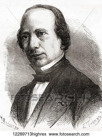 Stock Photograph - Giovanni Caselli, 18151891. Italian physicist. Inventor of the pantelegraph aka Universal Telegraph the predecessor of the modern fax machine. From Les Merveilles de la Science, published c. 1870. Fotosearch