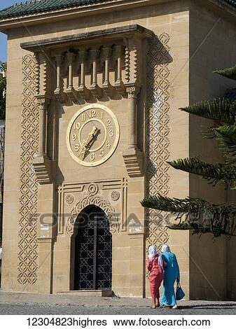 Stock Photograph - Grand Socco, mosque; Tangier, Morocco. Fotosearch