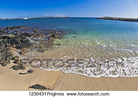Stock Photograph - Haleo Lono Harbor (Lono Harbor), was built in the mid 1960s off the southwest coast of the Island of Molokai; Molokai, Hawaii, United States of America. Fotosearch