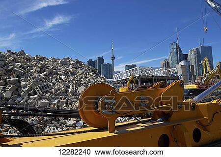 Heavy equipment, demolition site, Toronto waterfront; Toronto, Ontario, Canada View Large Photo Image Stock Image - Heavy equipment, demolition site, Toronto waterfront; Toronto, Ontario, Canada. Fotosearch