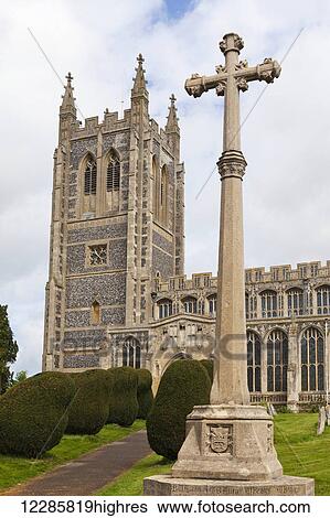 Stock Photograph - Holy Trinity Church; Long Melford, Suffolk, England. Fotosearch