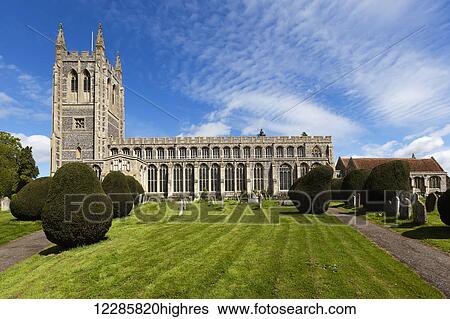 Stock Photograph - Holy Trinity Church; Long Melford, Suffolk, England. Fotosearch