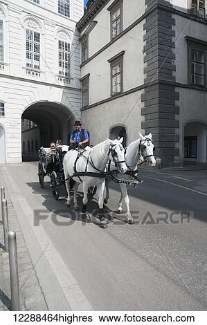 Stock Photograph - Horse-drawn carriage; Vienna, Austria. Fotosearch