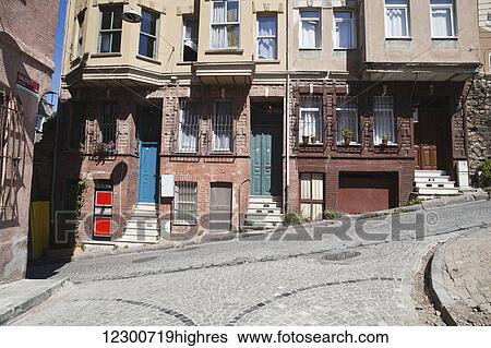 Stock Photograph - Houses in the Fener district; Istanbul, Turkey. Fotosearch