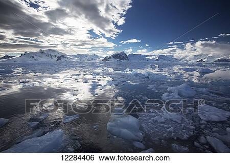 Iceflows in Gerlache Strait in front of Neko Harbor, Antarctic Peninsula; Antarctica View Large Photo Image Stock Photograph - Iceflows in Gerlache Strait in front of Neko Harbor, Antarctic Peninsula; Antarctica. Fotosearch