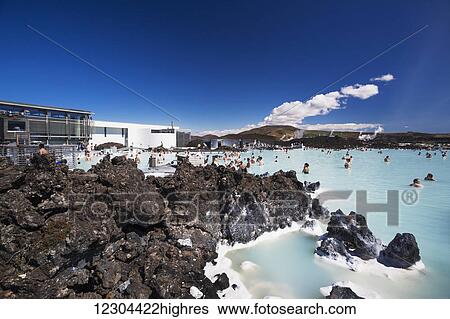 Stock Photograph - Iceland's famous Blue Lagoon; Grindavik, Iceland. Fotosearch