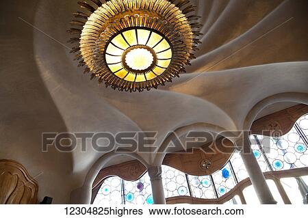 Stock Photograph - Interior of Casa Batilo, Antoni Gaudi; Barcelona, Catalonia, Spain. Fotosearch
