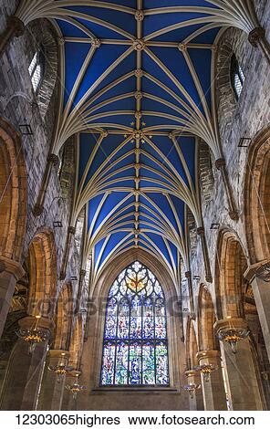 Stock Photograph - Interior of St. Giles' Cathedral; Edinburgh, Scotland. Fotosearch