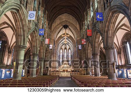 Stock Photograph - Interior of St. Mary's Cathedral; Edinburgh, Scotland. Fotosearch