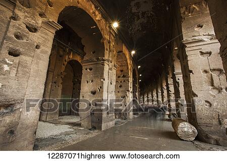 Stock Photograph - Interior of the Colosseum; Rome, Italy. Fotosearch
