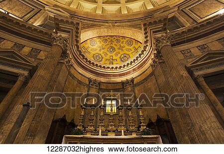 Interior of the Pantheon, arched vault; Rome, Italy View Large Photo Image Stock Photograph - Interior of the Pantheon, arched vault; Rome, Italy. Fotosearch