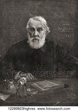 Stock Photograph - Ivan Sergeyevich Turgenev, 1818 1883. Russian novelist, short story writer and playwright. From The Century Illustrated Monthly Magazine, published 1884.. Fotosearch