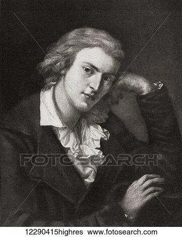 Stock Photograph - Johann Christoph Friedrich von Schiller, 1759 1805. German poet, philosopher, historian, and playwright. Seen here at the age of 27. From Don Carlos by Schiller, published 1912.. Fotosearch