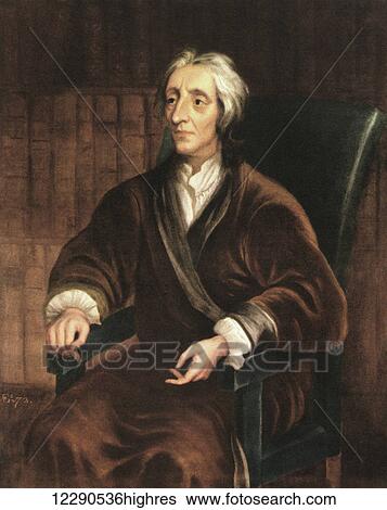 Stock Photograph - John Locke, 1632 1704. English philosopher and physician. After the painting by Sir Godfrey Kneller. From Impressions of English Literature, published 1944.. Fotosearch