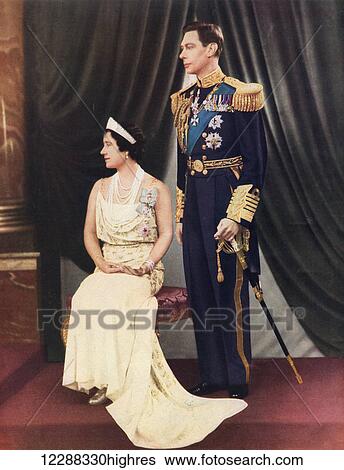 King George VI and Queen Elizabeth. George VI, Albert Frederick Arthur George 1895 to 1952. King of the United Kingdom and the Dominions of the British Commonwealth. Elizabeth Angela Marguerite Bowes-Lyon, 1900 to 2002. Queen Consort. From The... View Large Photo Image Stock Photograph - King George VI and Queen Elizabeth. George VI, Albert Frederick Arthur George 1895 to 1952. King of the United Kingdom and the Dominions of the British Commonwealth. Elizabeth Angela Marguerite Bowes-Lyon, 1900 to 2002. Queen Consort. From The.... Fotosearch