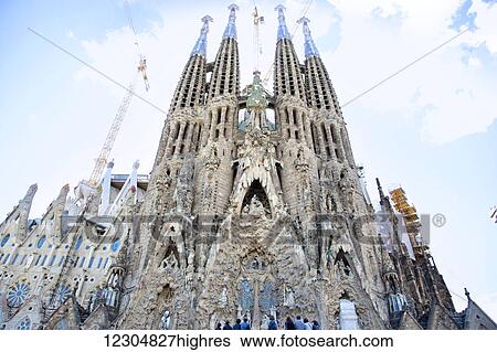 Stock Photograph - La Sagrada Familia; Barcelona, Catalonia, Spain. Fotosearch