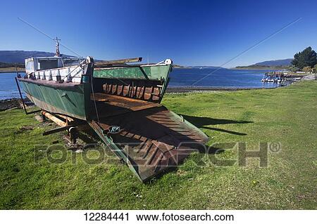 Landing craft, Estancia Harberton; Tierra del Fuego, Argentina View Large Photo Image Stock Image - Landing craft, Estancia Harberton; Tierra del Fuego, Argentina. Fotosearch