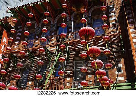 Stock Photograph - Lanterns, China Town; San Francisco, California, United States of America. Fotosearch