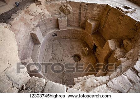 Looking down into a kiva inside the Spruce Tree House cliff dwellings at Mesa Verde National Park; Colorado, United States of America View Large Photo Image Stock Photograph - Looking down into a kiva inside the Spruce Tree House cliff dwellings at Mesa Verde National Park; Colorado, United States of America. Fotosearch