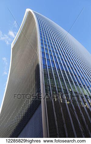 Low angle view of 20 Fenchurch Street, known as the Walkie Talkie building; London, England View Large Photo Image Stock Photograph - Low angle view of 20 Fenchurch Street, known as the Walkie Talkie building; London, England. Fotosearch