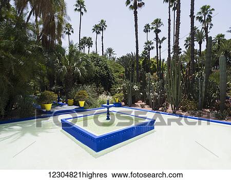 Stock Photograph - Majorelle gardens; Marrakech, Morocco. Fotosearch