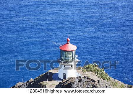 Stock Photograph - Makapuu Lighthouse; Oahu, Hawaii, United States of America. Fotosearch