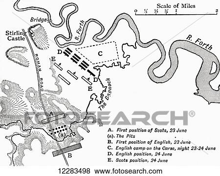 Map showing the Battle of Bannockburn in 1314. From A First Book of British History published 1925. View Large Photo Image Stock Photo - Map showing the Battle of Bannockburn in 1314. From A First Book of British History published 1925.. Fotosearch
