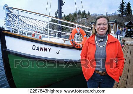 Stock Photograph - Marian Beck is the owner of the Danny J Kachemak Bay Ferry and The Saltry restaurant in Halibut Cove, Southcentral Alaska. Fotosearch