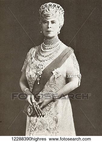Stock Photograph - Mary of Teck, Victoria Mary Augusta Louise Olga Pauline Claudine Agnes, 1867 1953. Queen consort of the United Kingdom as the wife of King George V. From The Story of 25 Eventful Years in Pictures, published 1935.. Fotosearch