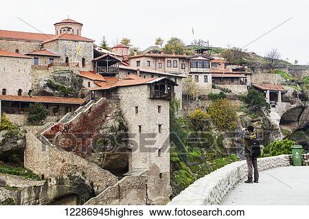 Meteora monastery; Meteora, Greece View Large Photo Image Stock Photograph - Meteora monastery; Meteora, Greece. Fotosearch