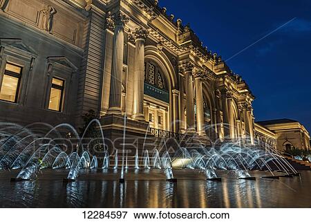 Stock Photo - Metropolitan Museum of Art (MET) at twilight; New York City, New York, United States of America. Fotosearch