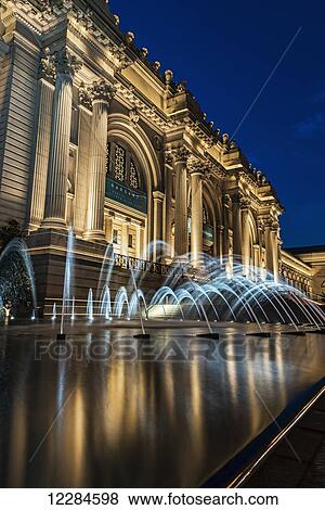 Stock Photo - Metropolitan Museum of Art (MET) at twilight; New York City, New York, United States of America. Fotosearch