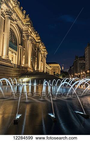 Stock Photo - Metropolitan Museum of Art (MET) at twilight; New York City, New York, United States of America. Fotosearch