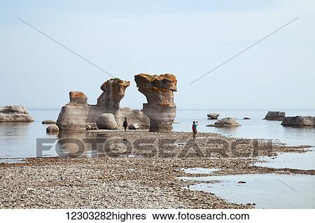 Monoliths at Mingan Archipelago National Park Reserve; Cte-Nord, Quebec, Canada View Large Photo Image Stock Photograph - Monoliths at Mingan Archipelago National Park Reserve; Cte-Nord, Quebec, Canada. Fotosearch