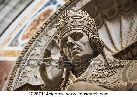 Stock Photograph - Monument of Pius VII in Clementine Chapel, Saint Peter's Basilica; Rome, Italy. Fotosearch