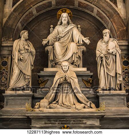 Stock Photograph - Monument to Pius VIII, Saint Peter's Basilica; Rome, Italy. Fotosearch