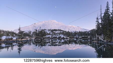 Moon over Chugach mountains and Kings Bay, Prince William Sound, Whittier, Southcentral Alaska, USA, Winter View Large Photo Image Stock Photograph - Moon over Chugach mountains and Kings Bay, Prince William Sound, Whittier, Southcentral Alaska, USA, Winter. Fotosearch